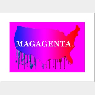 MAGAGENTA White Wording on Map Posters and Art